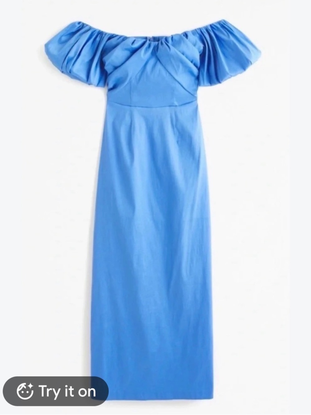 Abercrombie & Fitch Sky-Blue One-Shoulder Maxi Dress